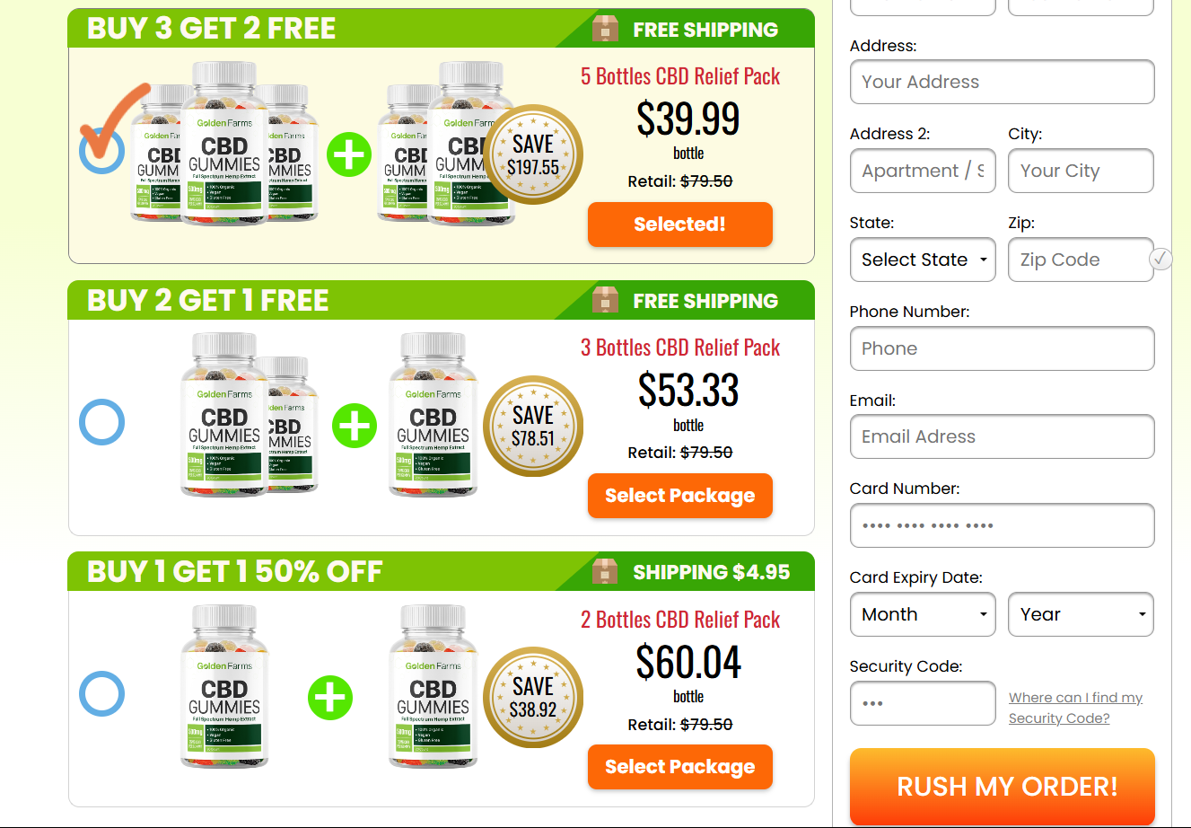 Golden Fountain Farms CBD Gummies