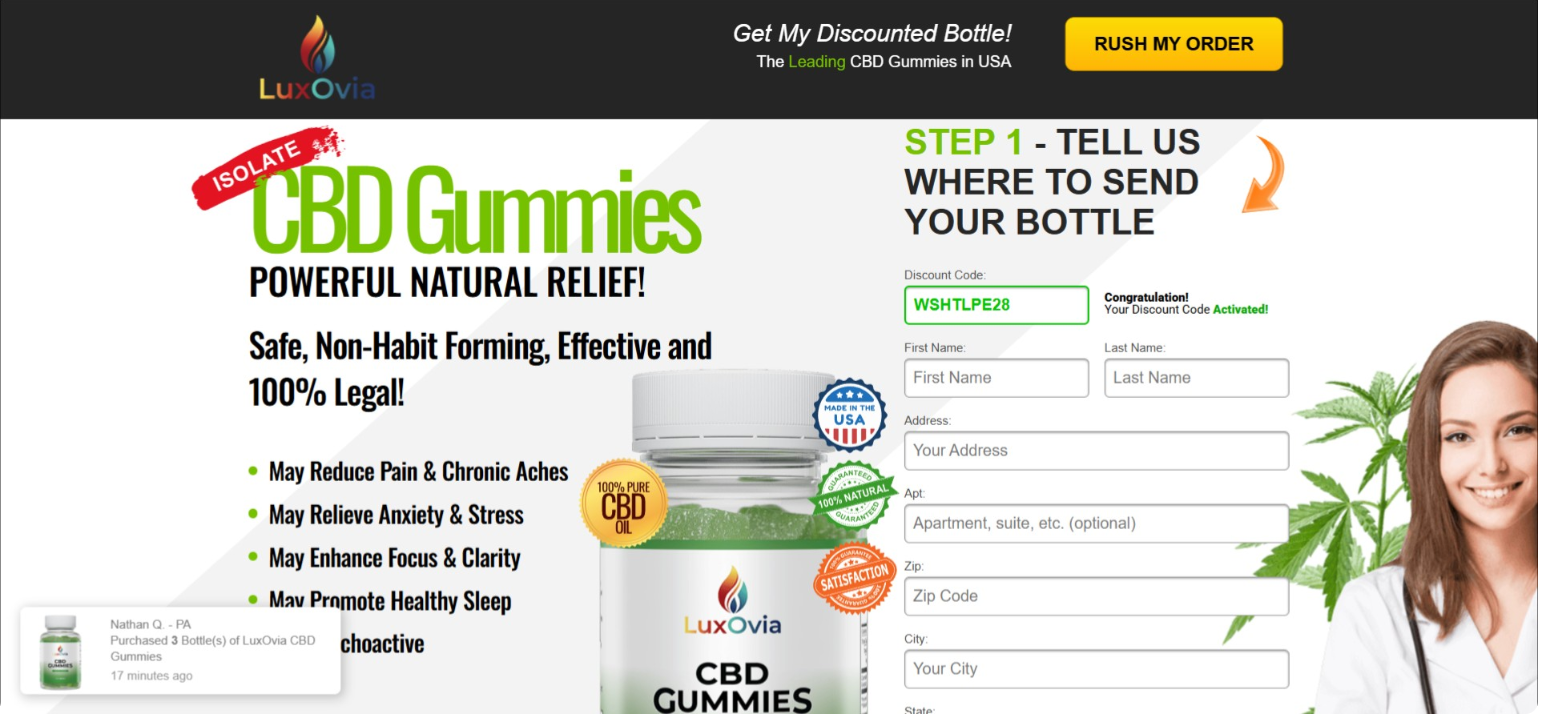 LuxOvia CBD Gummies